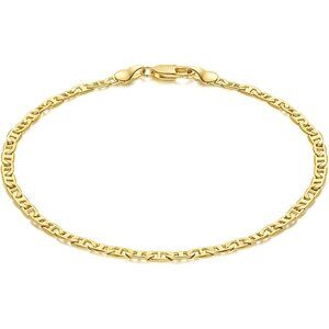 Ankle Bracelets 14K Gold Anklets for Women Waterproof 3.4mm Mariner Chain Anklet